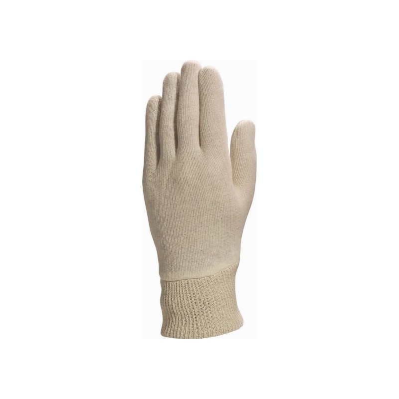 Lot de 10 gants coton tissé simple épaisseur. Poignet tricot