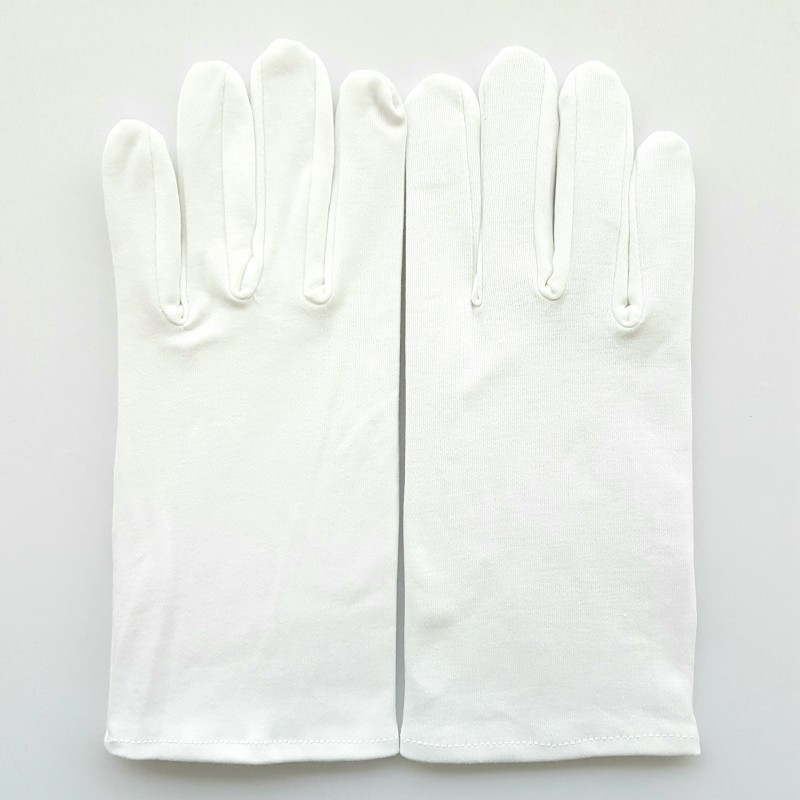 Gants blancs 100 % coton pour grandes mains