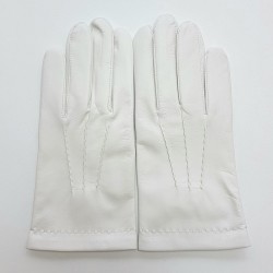 Gants Blancs Cuir Agneau Homme.