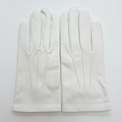 Gants Blancs Cuir Agneau Homme.