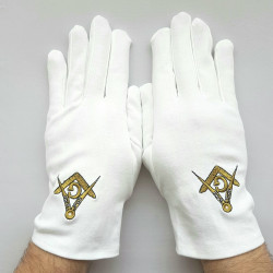 Gants Service Officier Apparat 3 Nervures Blancs en coton Mixte.