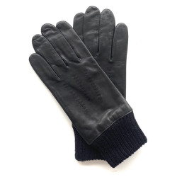 Gants en cuir noir doublé laine pour homme "GASPARD".