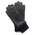 Gants en cuir noir doublé laine pour homme "GASPARD".