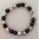 Bracelet boule noire, boule blanche.