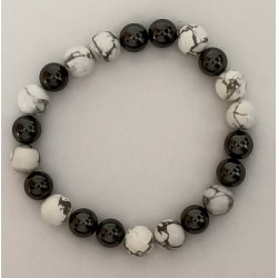 Bracelet boule noire, boule blanche.