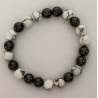 Bracelet boule noire, boule blanche.