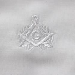 Gant Blanc Nylon Franc Maçon broderie Blanche.