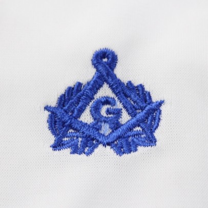 Gant Blanc Nylon franc maçon broderie bleue