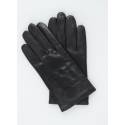 Gants en cuir agneau noirs pour homme.