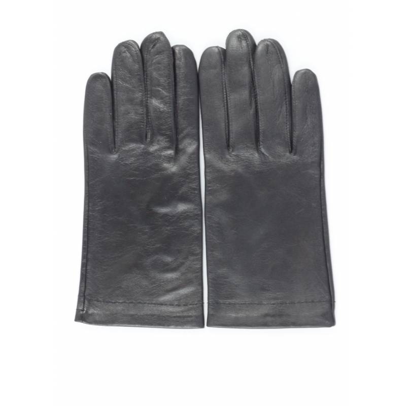 Gants en Cuir d'Agneau Noirs pour Homme Doublés Soie.