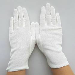 Gants pour le service en restaurant 100% coton blanc  - Habimat