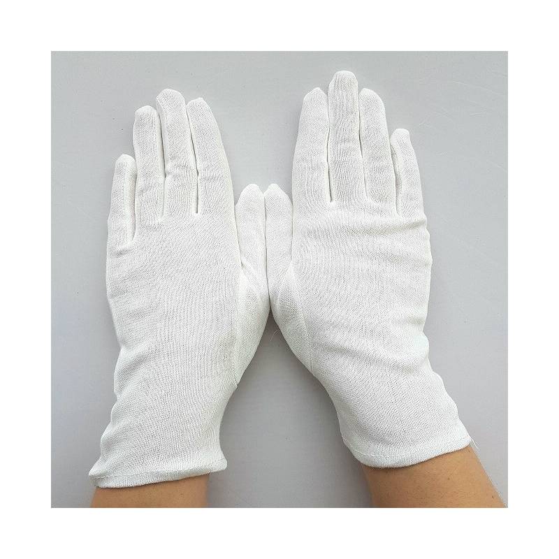 Gants blancs en 100 % coton fin T 7 lot DE 10 uv