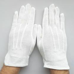 Gants Blancs en coton 3 piqures.