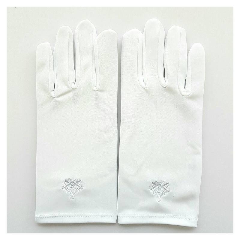 Gants nylon blanc homme décors maçonniques - Librairie Savoir-Être