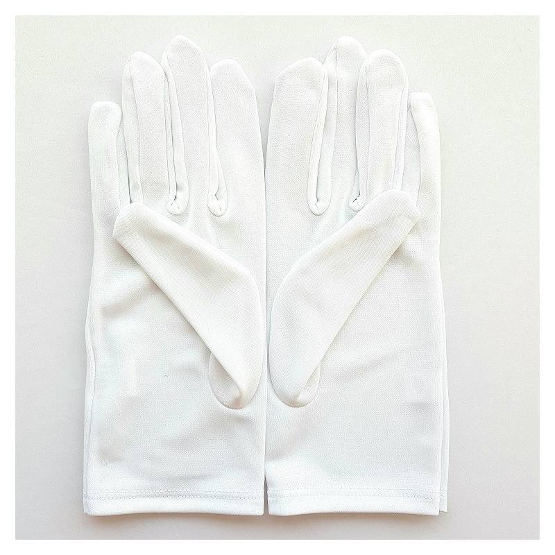 Gants blancs 100 % coton pour grandes mains