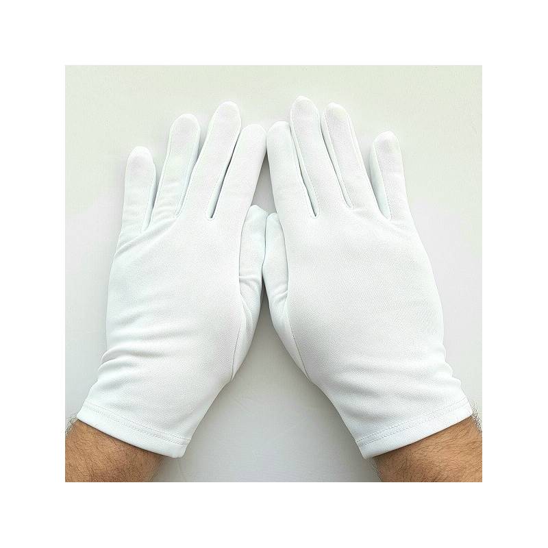 Gants blancs 100 % coton pour grandes mains