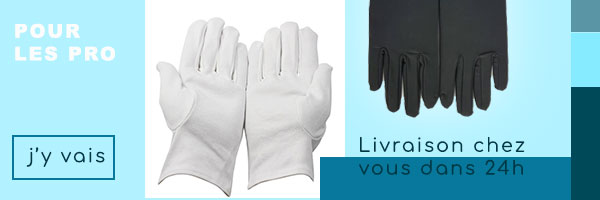 Gants pour le service en restaurant 100% coton blanc  - Habimat